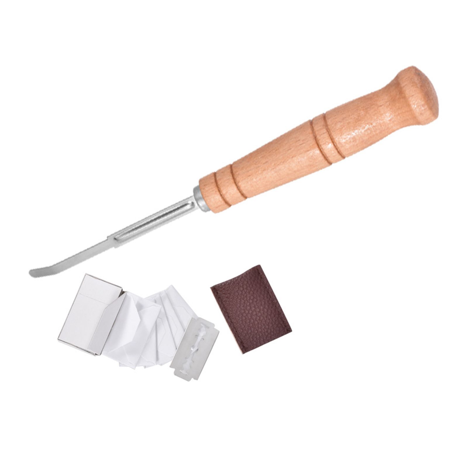Wooden Handle Stainless Steel Knife with 5 Sharp Blades Cake Pizza Baking Tool