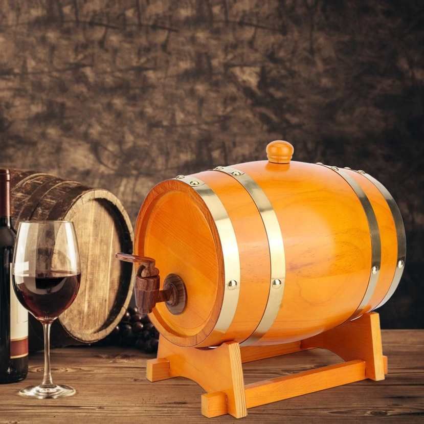 3L Home Brewing Equipment Vintage Pine Wood Barrel Wooden Keg Accessories