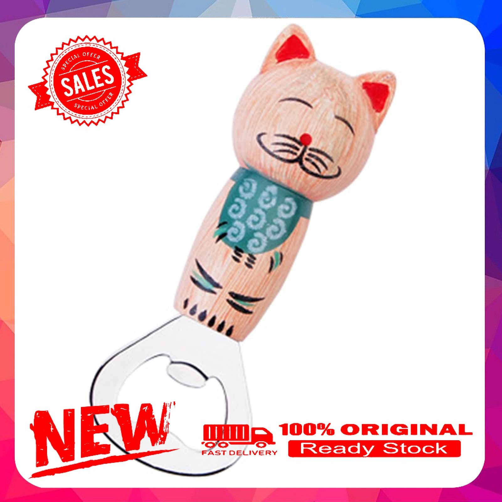 Bottle Opener Cartoon Pattern Labor-saving 4 Colors Magnet Bottle Can Opener for Home