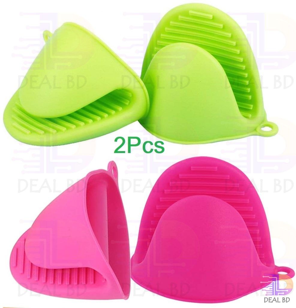 2Pcs-Silicone Heat Resistant Grip Clip Hot Pot Pan Ear Handle Holder Kitchen Accessories Wares Silicone Oven Gloves Oven Mitt Cooking Finger Protector Pinch Grips Multicolor Kitchen Tool Set