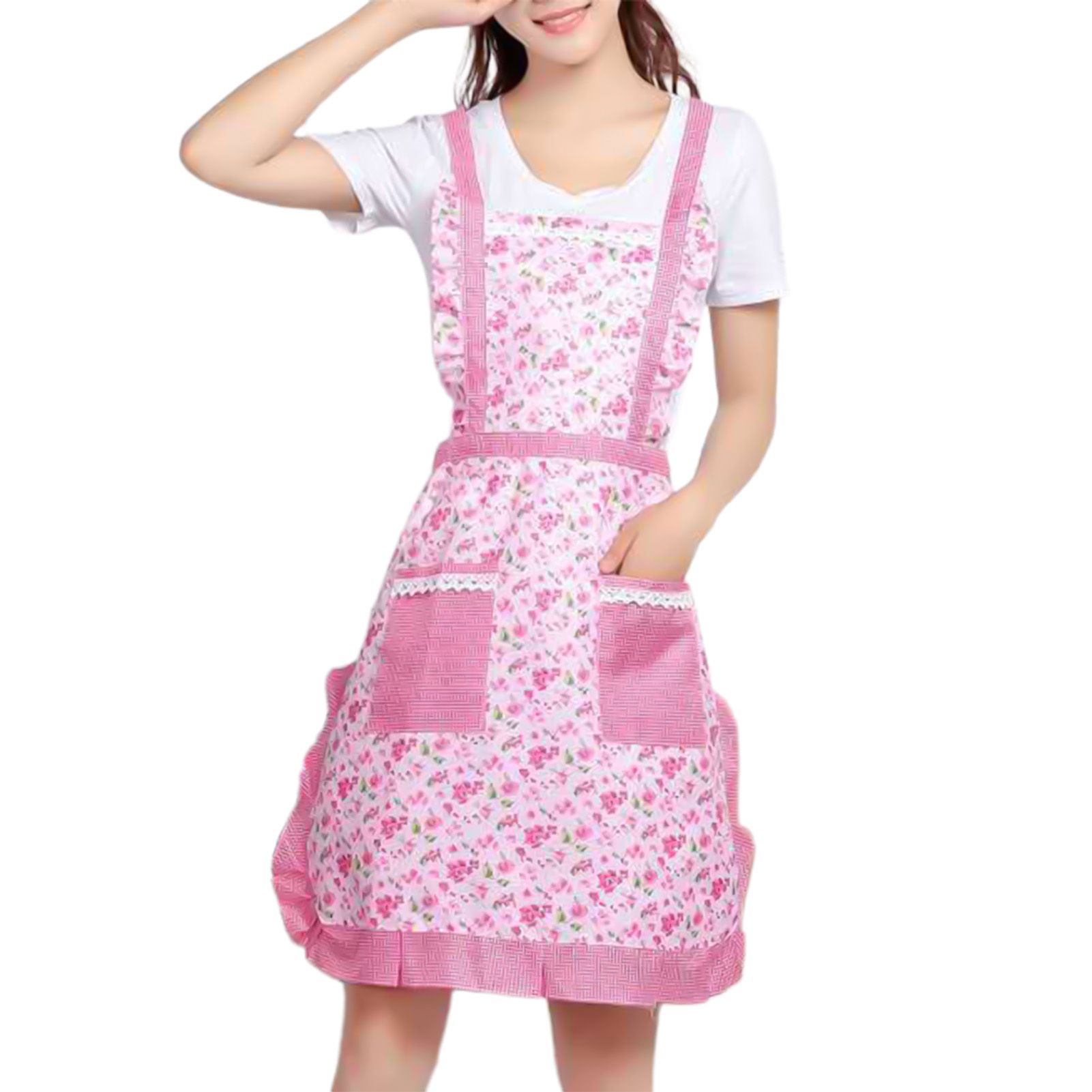 Cooking Apron Double Layer Comfortable to Wear Cooking Pinafore