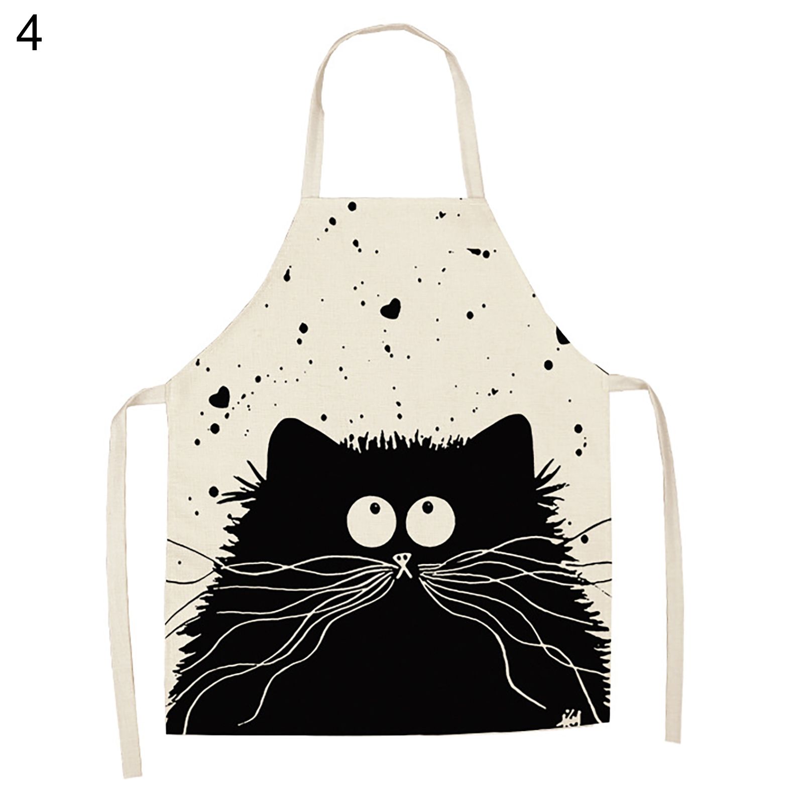 Garden Apron Wide Application Lovely Cat Pattern Cooking Apron