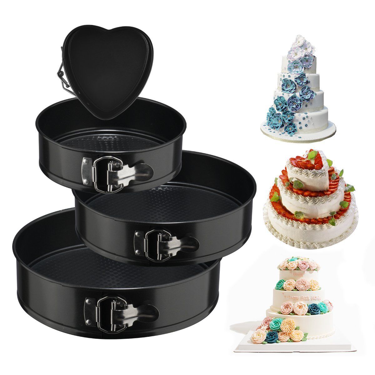 Yfashion 4Pcs/Set Non Stick Round Bake in ray Cake Baking ools Pan Bakeware for Kitchen