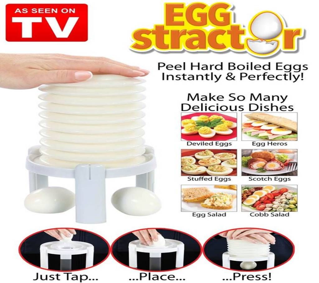 Egg Stractor Egg Peeler- White