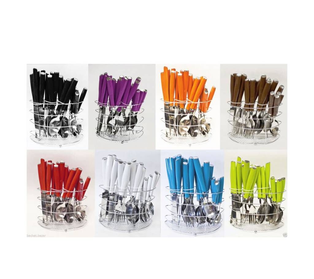 24 Piece Stylish Stainless Steel Cutlery Set- 1 set 