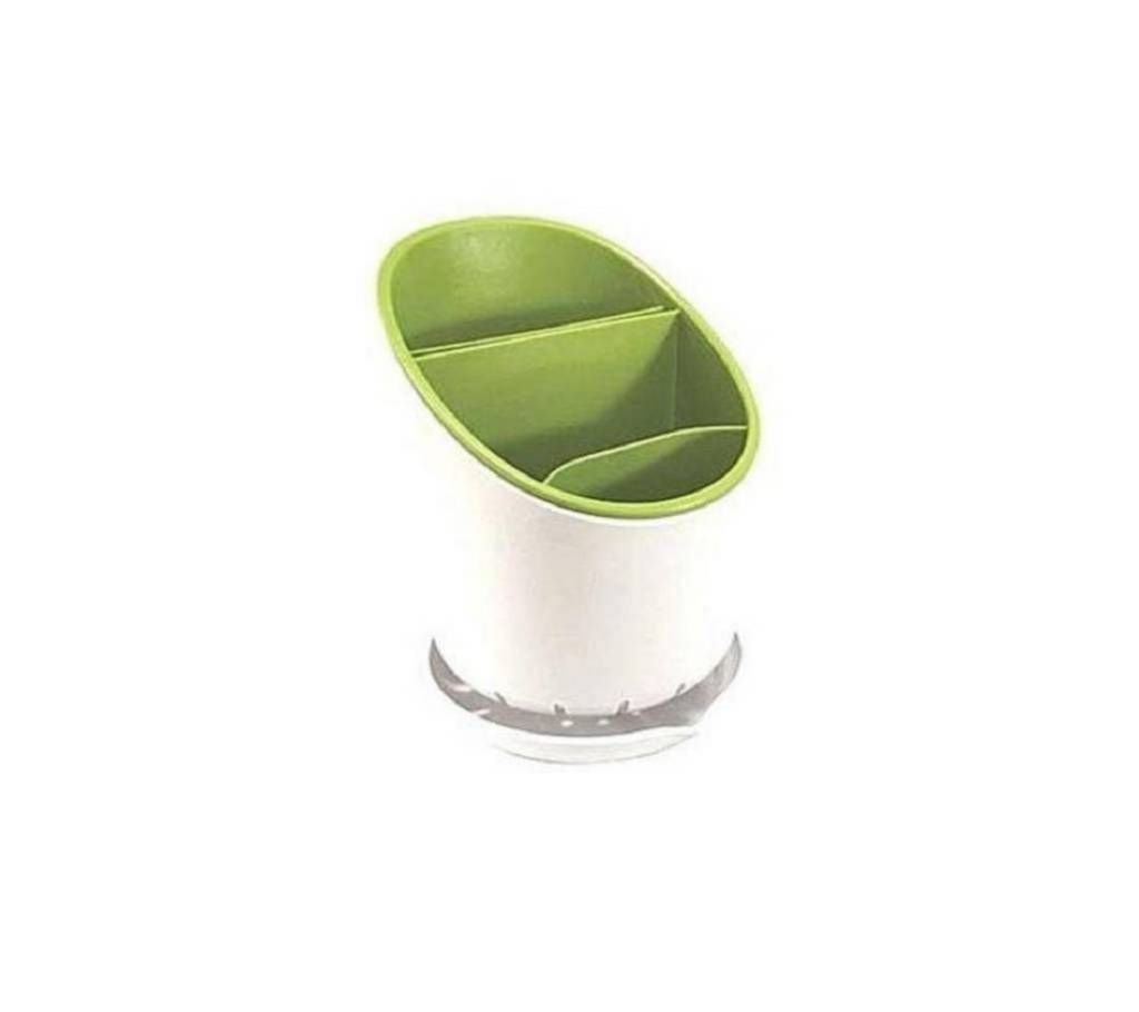 Cutlery Drainer and Organiser - Green and White