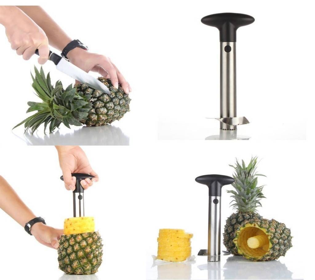Pineapple Slicer and Peeler - Silver and Black