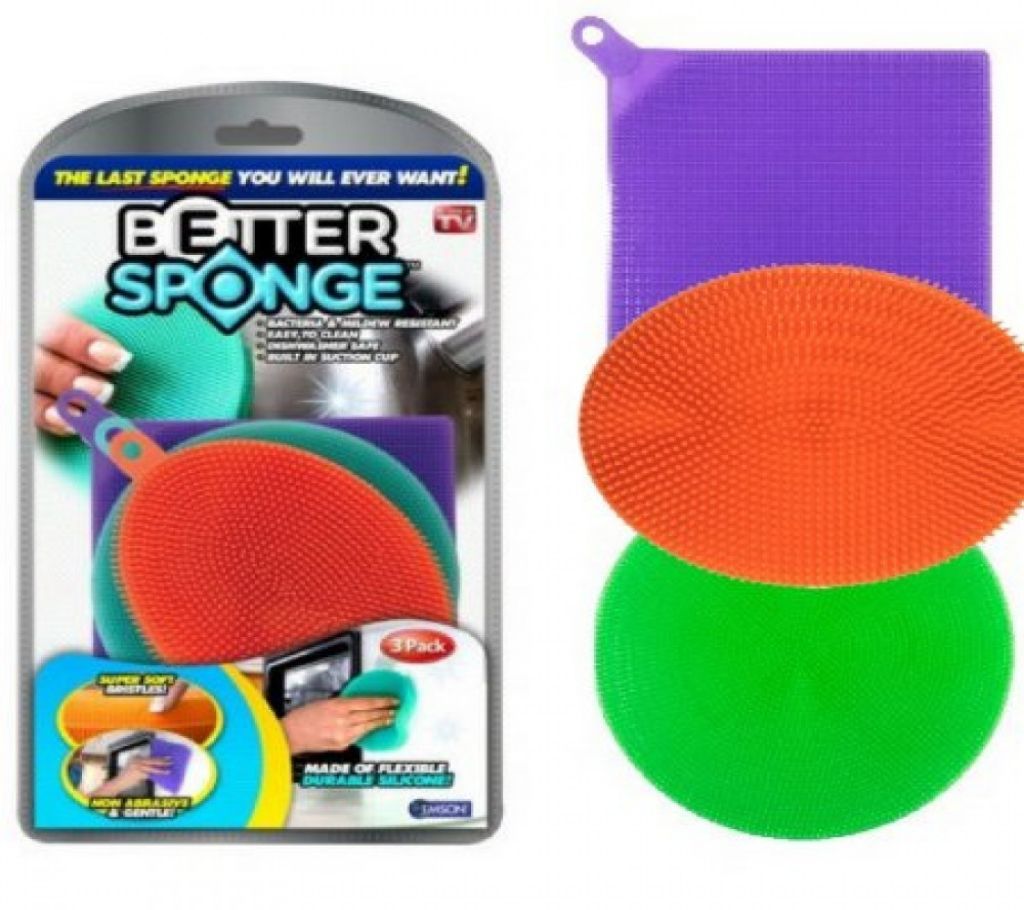 3 Multi-colored Textured Silicone Sponges