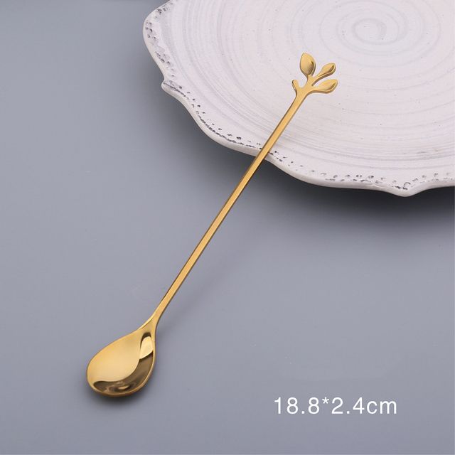 Creative Nordic Colorful Stainless Steel Fruit Spoon Coffee Ice Cream Dessert Spoon Honey Cake