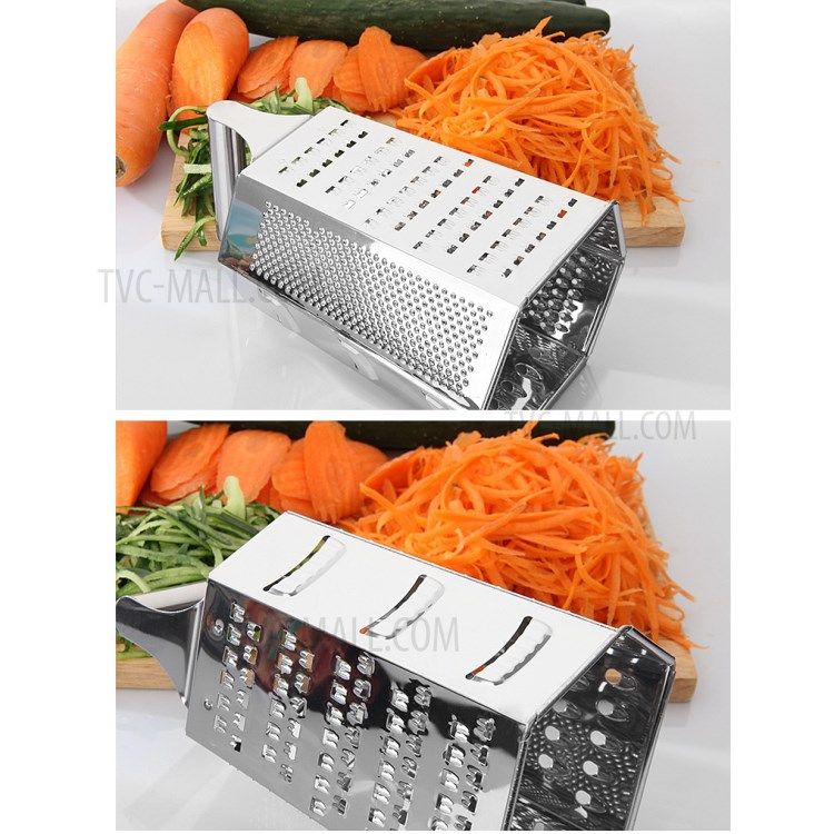 Kitchen Stainless Steel Multifunctional 9-inch Tube Handle Six-Sided Shredder Cheese Grater Potato Shredder Easy To Use Non-slip Base Ginger Garlic Shredder 6-sided Grater-1