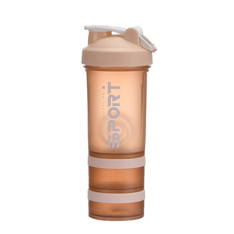 450ML New Three-layer Shaker Water Bottle Juice Milkshake Protein Powder Shake Cup Home Stirring Shake Cup With Stirring Ball