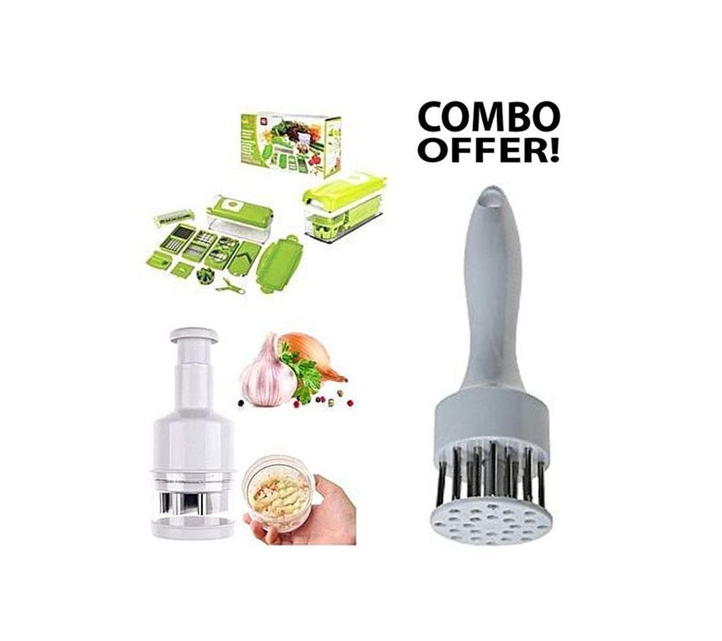 Combo Pack Nicer Dicer Plus and Vegetable Chopper and Meat Tenderizer