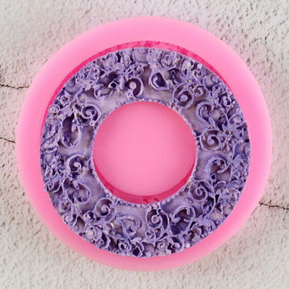 Wreath Frame Silicone Mold For Fondant Chocolate Crafts Sugarcraft Cake Decorating Fondant Fimo Mold