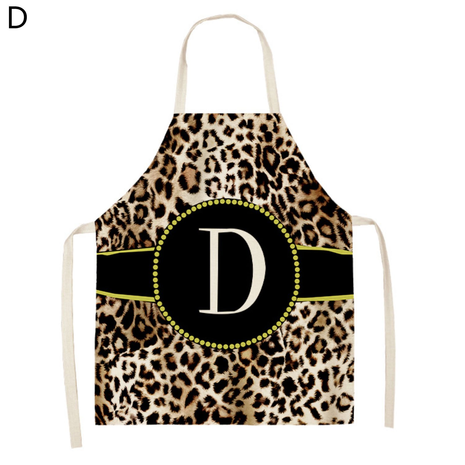 Kitcn Apron Anti-fading Leopard English Letter Pattern Cf Apron