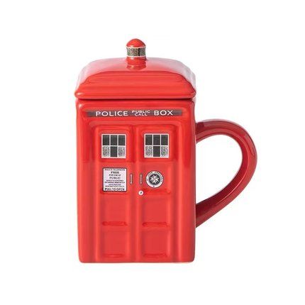 Doctor Who Tardis Creative  Box Mug Funny Ceramic Coffee Tea Cup With Sn Gift Box In Blue and Red