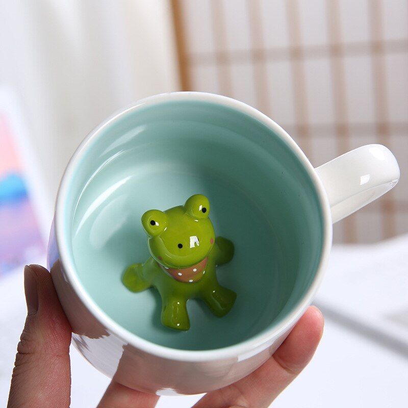 Creative 3D  Ceramic Mug Coffee Cup Cute Cartoon Single Layer Simple Mug