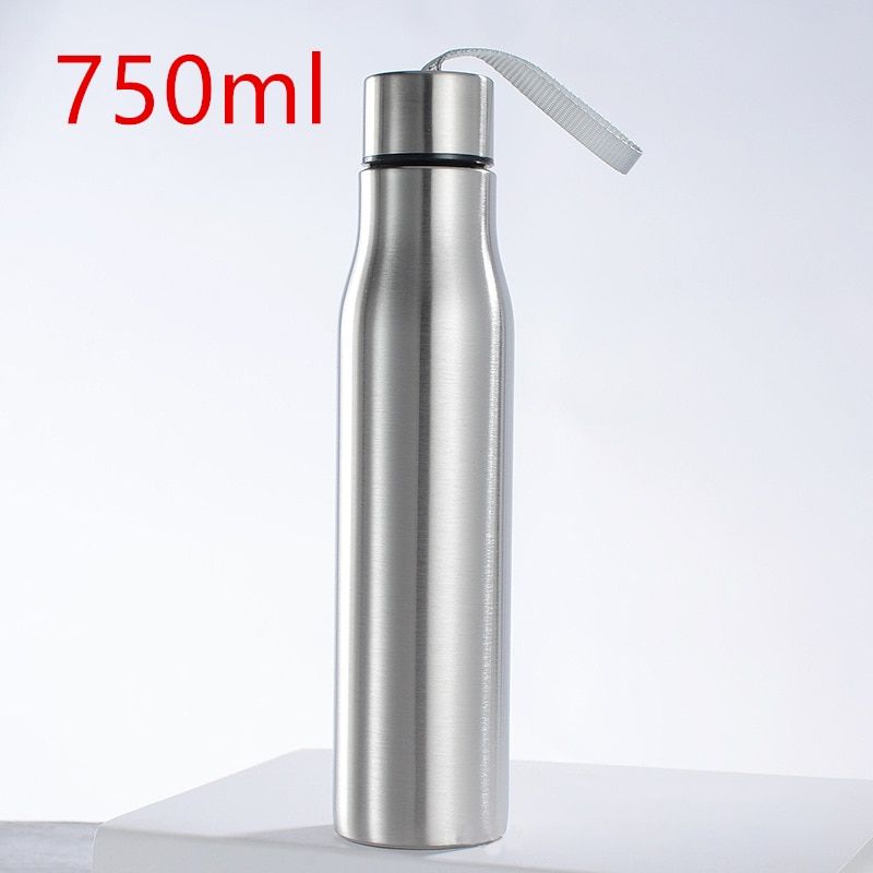 Cycling Sports Stainless Steel Water Bottle Drinking Cup Leakproof Portable Water Bottle with Handle Rope Kids School 1000ml