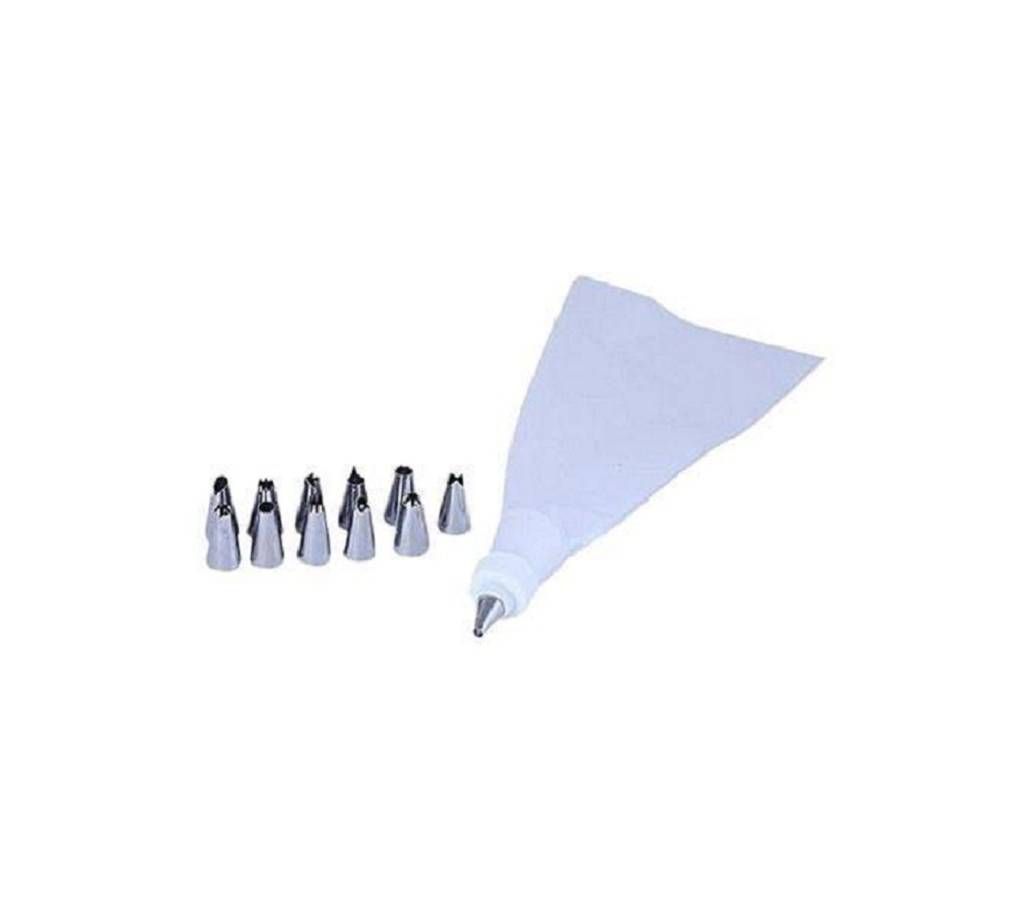 Steel Baking Icing Set 12Pcs - Silver