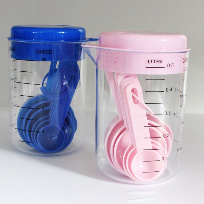 500ml PVC plastic baking cup measuring spoon measuring spoon 7 piece set with scale baking tools