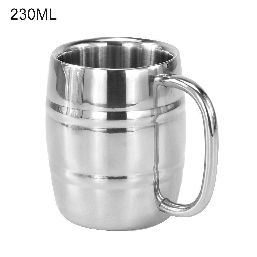 230/300/450ml Double-Layer Portable Stainless Steel Coffee   Mug Drinking Cup