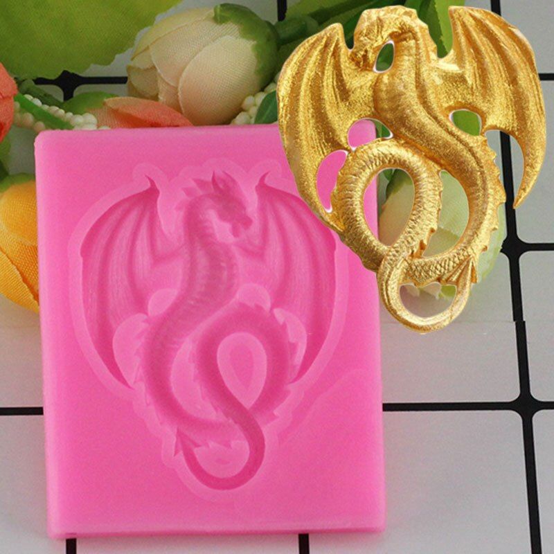 Mujiang 3D Dragon Silicone Mold Fondant Cake Decorating Tools Candy Chocolate Gumpaste Molds Cookie Baking Moulds