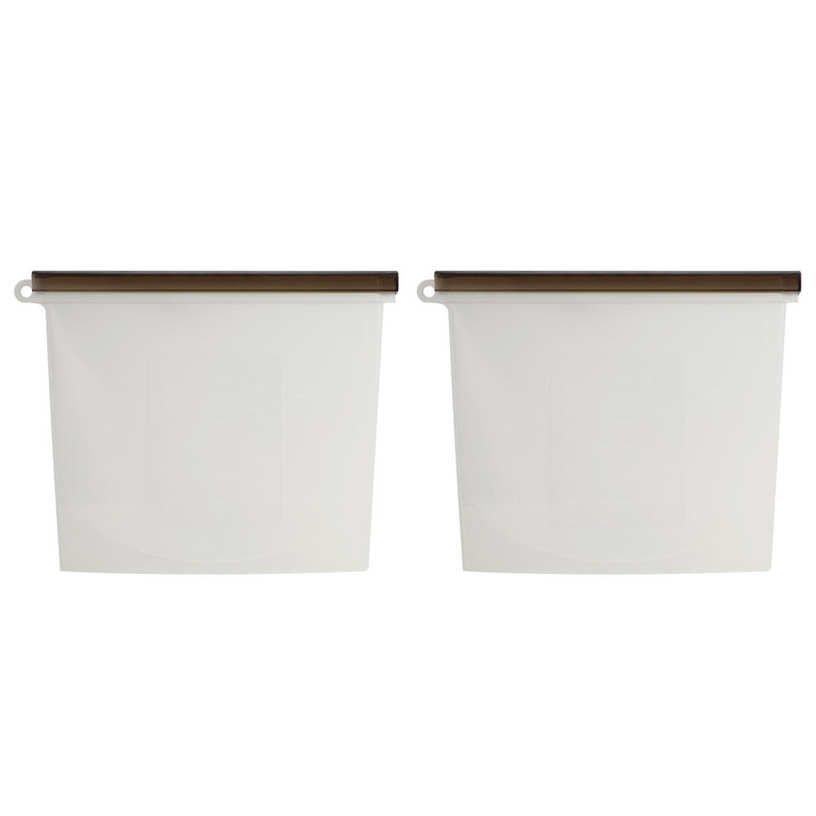 2pcs 1500ml Silicone Food Storage Bags Reusable Preservation Organizer for Kitchen Vegetable Fruits