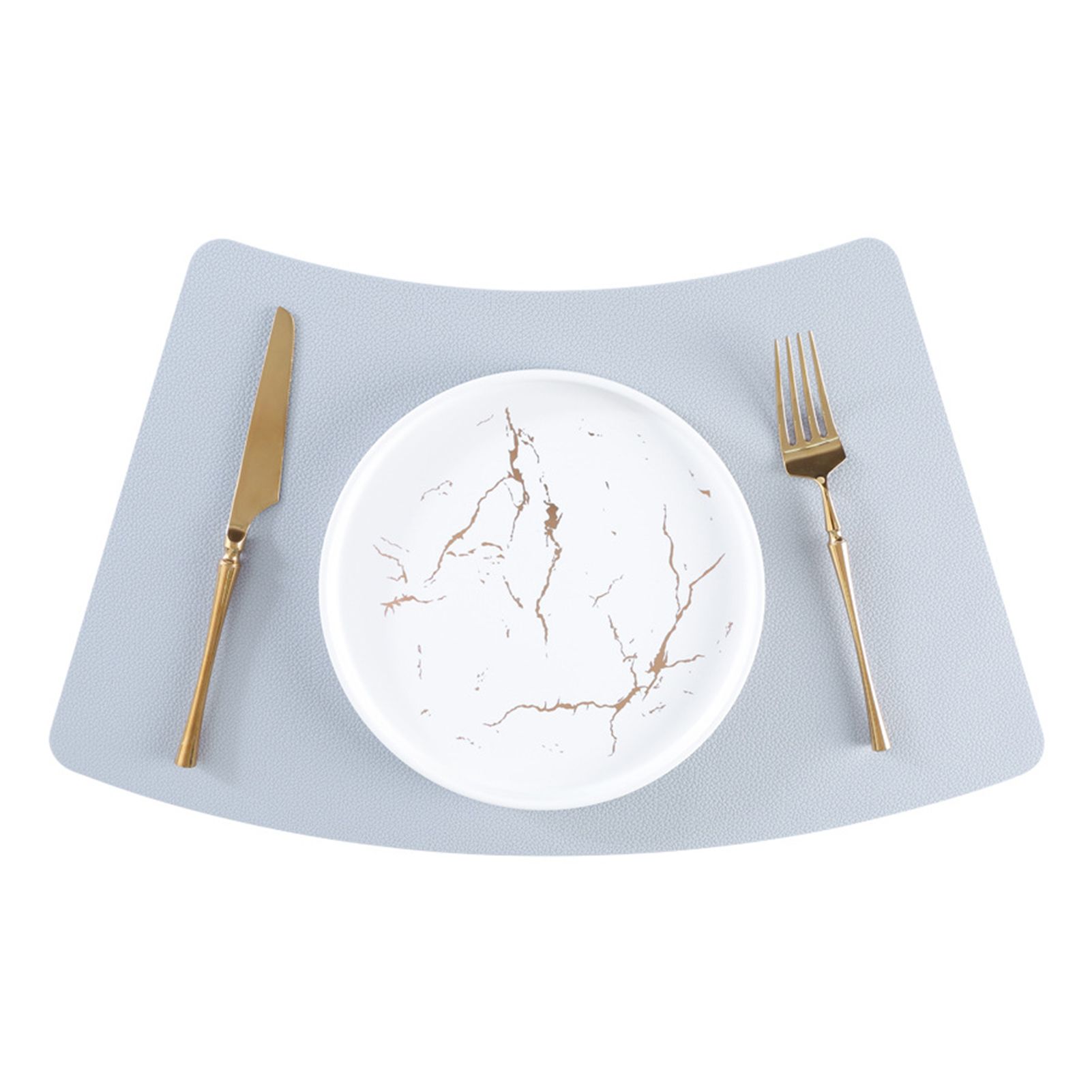 Western Style Food Non-Slip Heat Insulation Fan Shaped Mat Table Plate Pad Decor
