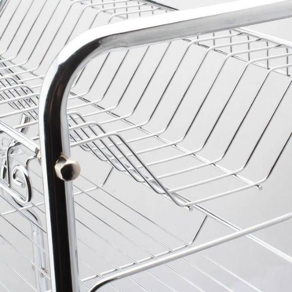 2 Layer Crockery Rack - Silver