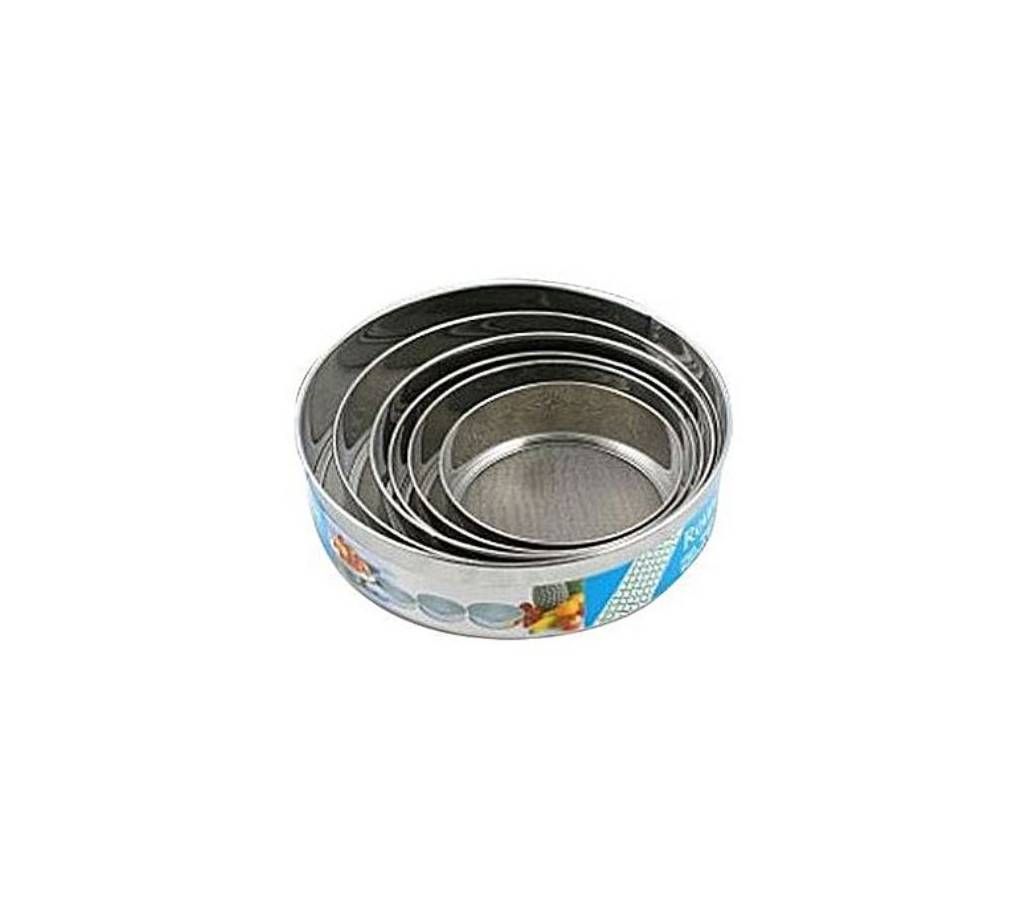 6 pcs Set Durable Stainless Steel Round Flour/Rice Flour/Mesh Sifter