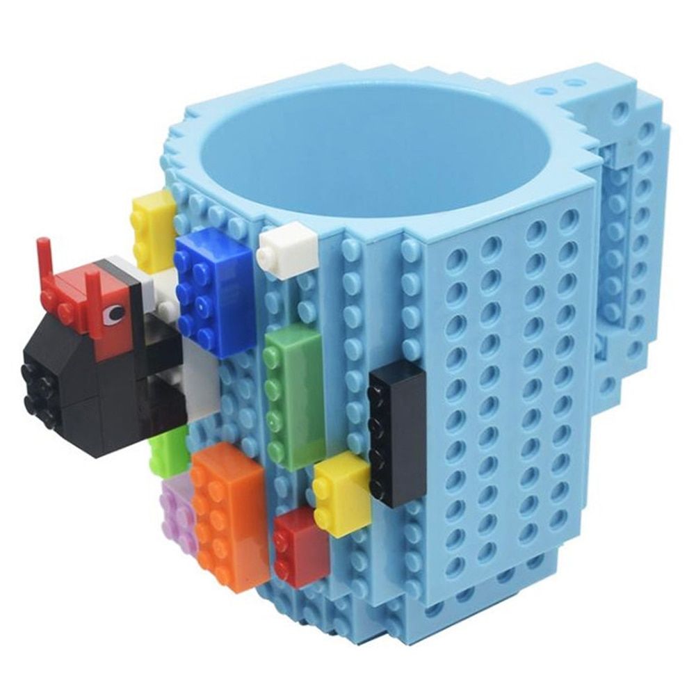 1Pc 12oz Coffee Mug Build-On Brick Mug Type Building Blocks Cup DIY Block Puzzle Mug Drinkware Drinking Mug