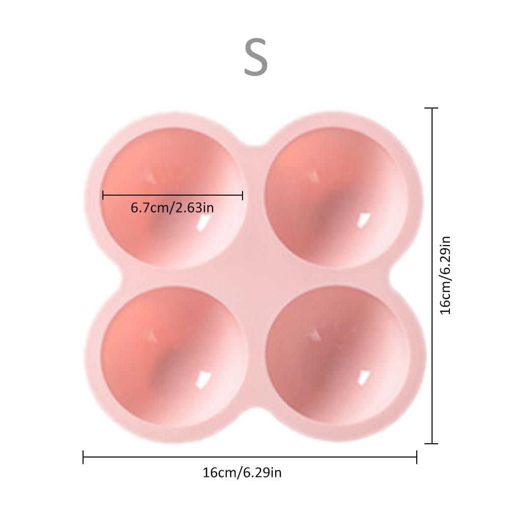 Kitchen DIY Makers Moulds 4-Grid Semi-Circular Chocolate Mold Silicone Mould Mini Cake DIY Baking Tool Ice Cube For Kids