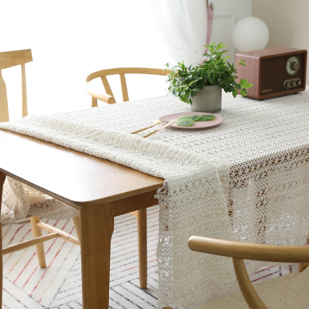 Yfashion Handmade Crochet Cotton ablecloth For Wedding Party Decorative able Cover size:100*150cm