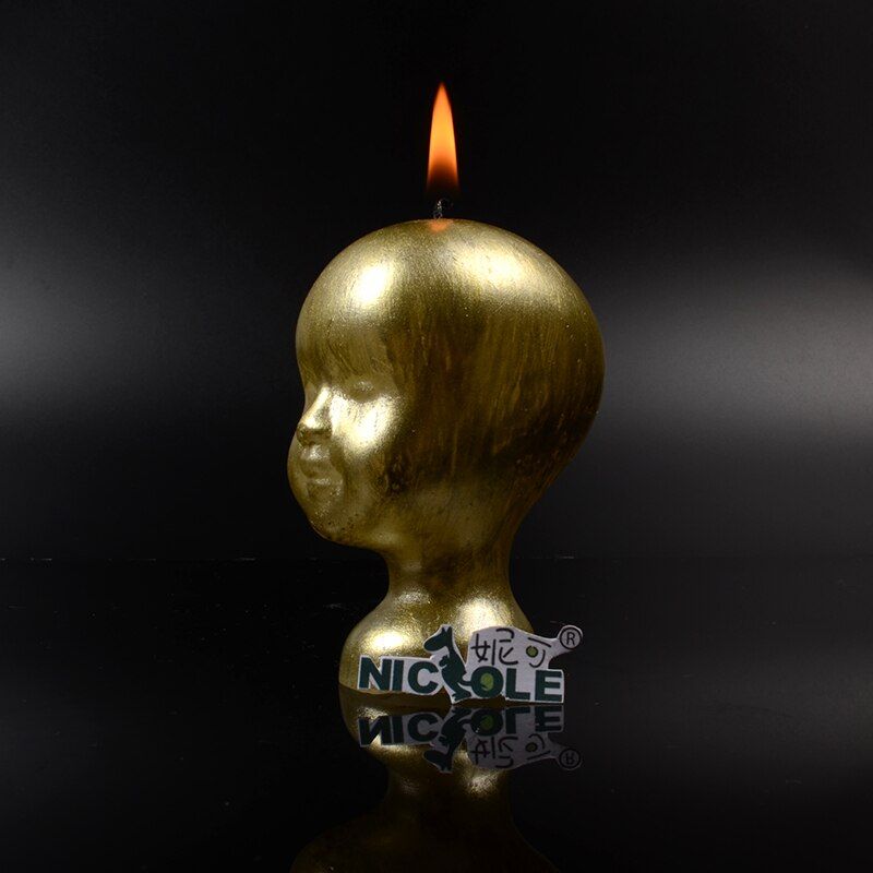 Nicole Silicone Mold for Soap Candle Making 3D Baby Doll Scary Head Shape Handmade Halloween Mould