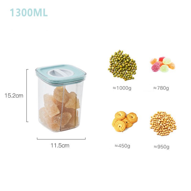 Transparent Sealed Storage Box Kitchen Food Grain Containers Square Sealed Jar Nut Snack Storage Tank Airtight Pantry with nice material