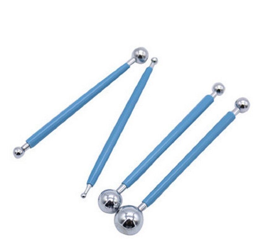 4 Pieces Fondant Cake Flower Metal Ball Pastry Decor Sugarcraf-t Tools