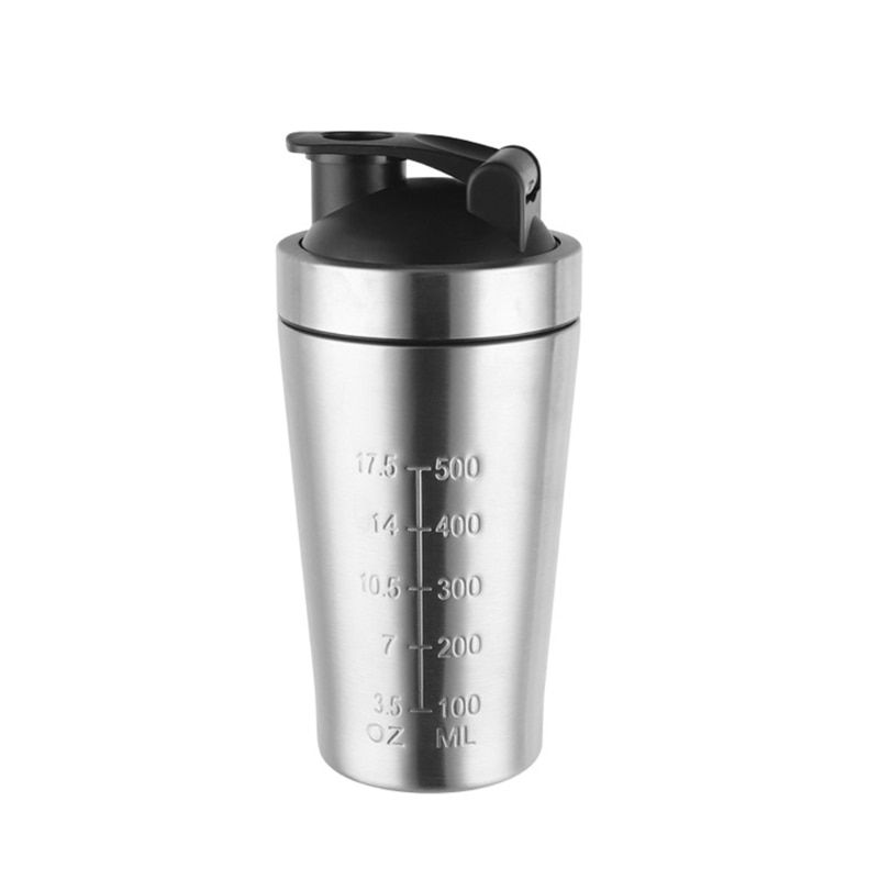 Stainless Steel Shaker Bottle Whey Protein Powder Mixing Bottles Sport Water Cup