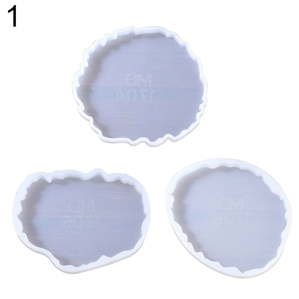 3Pcs Silicone Irregular Cup Mat Coasters Casting Jewelry Making DIY Craft Mold