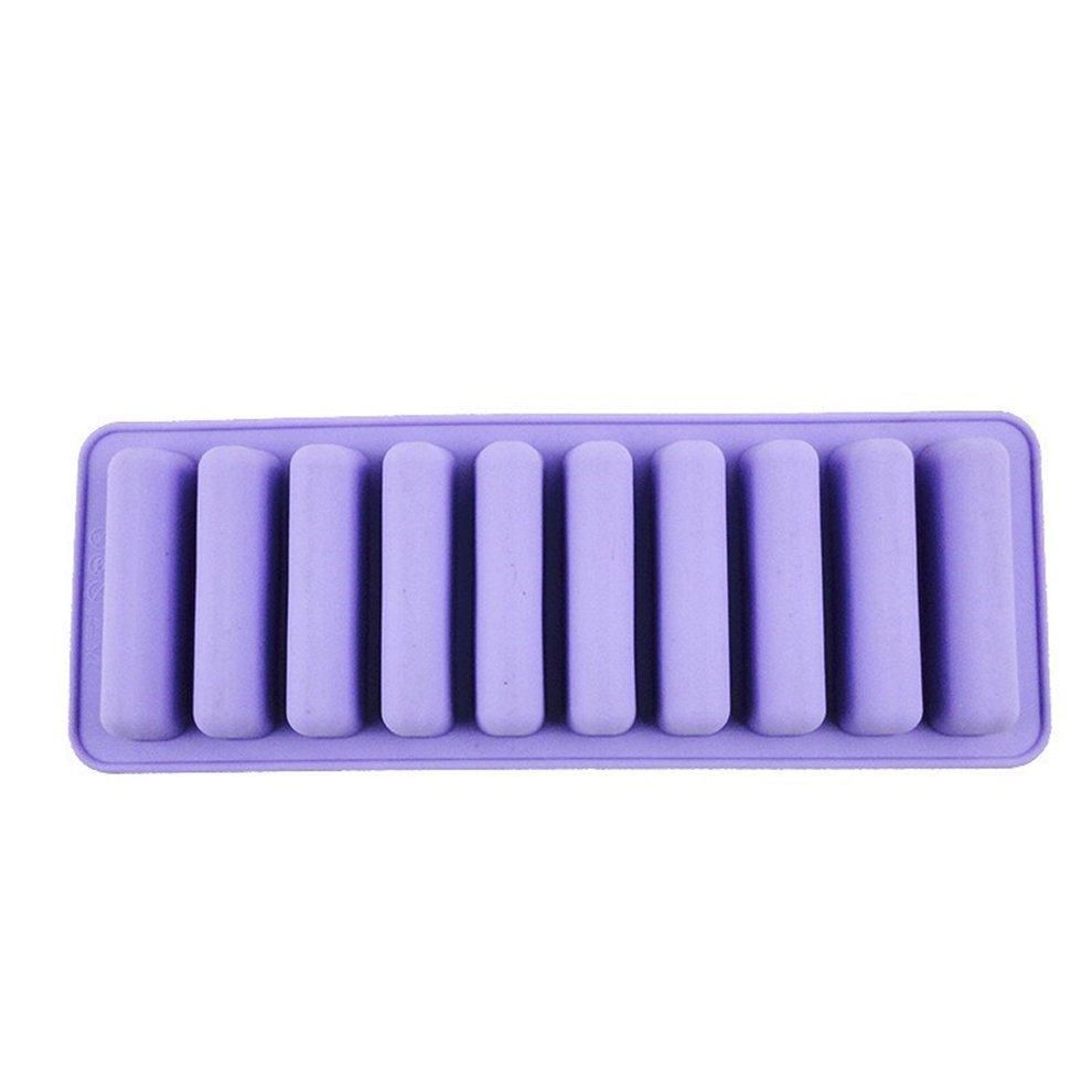 EF 10 Grids Long Strip Shape Silicone Ice Cube Mould Trays Diy Baking