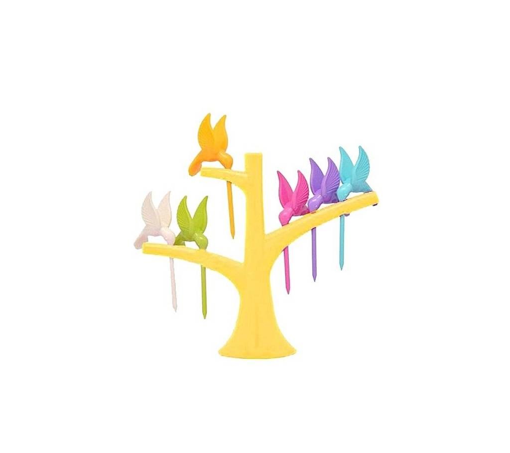 Humming Bird Disposable Plastic Fruit Fork