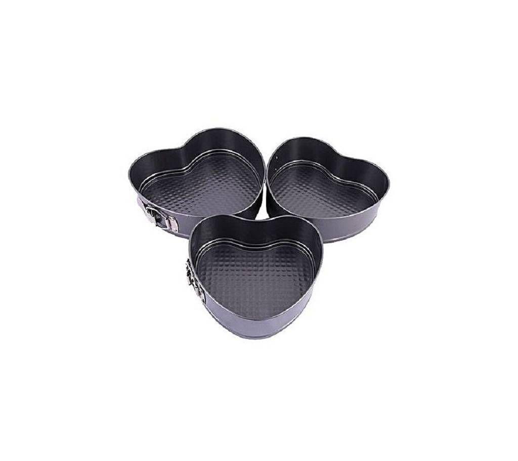 Nonstick 3 Pieces Cake Mould - Black