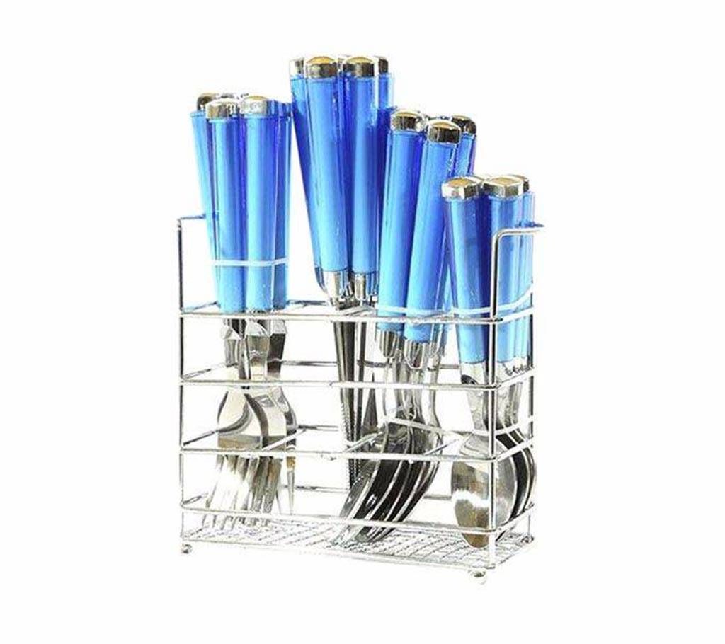  Stainless Steel Cutlery Set 24 Piece - Blue
