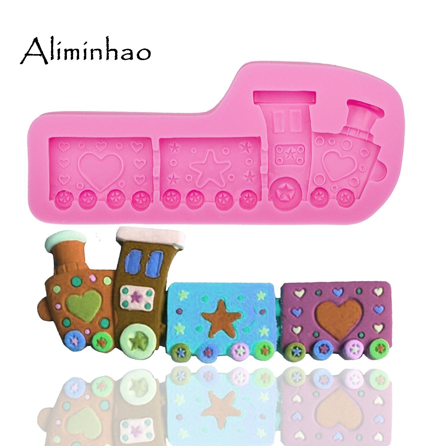 B0087 Cartoon train form for Cake dessert Sugarcraft Silicone mould fondant cake decorating tools chocolate molds