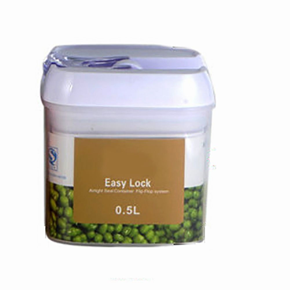 Rectangular Dry Food Cereal Flour Beans Airtight Flip Storage Container Holders