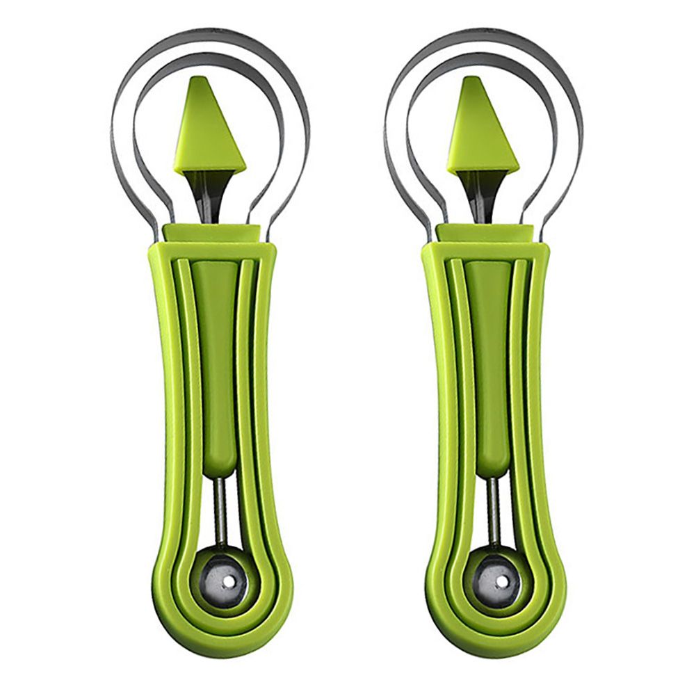 2 Set Melon Baller Fruit Corer Carve Cutter Spoon Ice Cream Dessert Scoop Tool