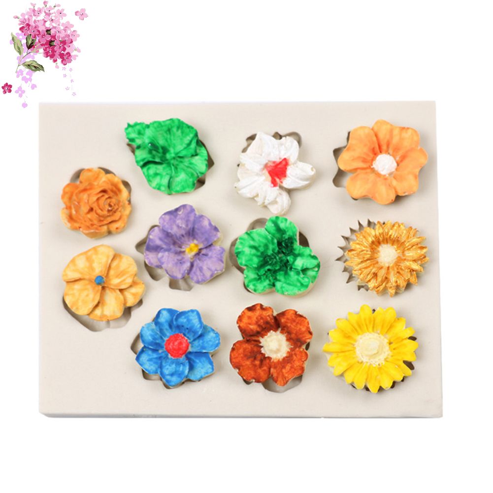 Flower Silicone Mold DIY Fondant Chocolate Biscuits Cake Decorating Baking Mould