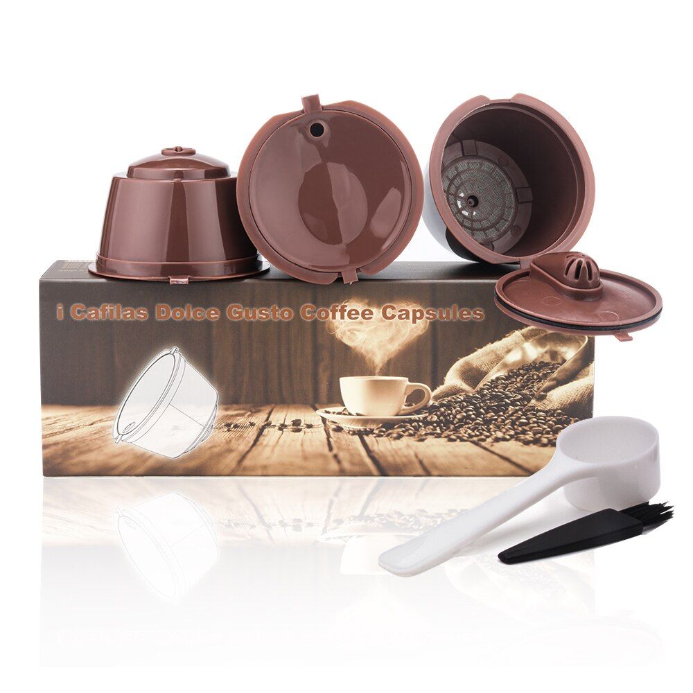 Stainless Steel & Plastic Coffee Capsule Pod For  Dolce Gusto Refillable Reu Coffee Filters Tea Dripper Baskets