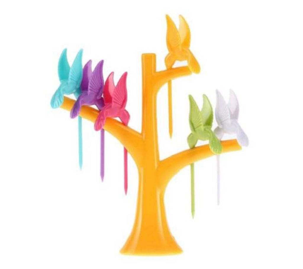 Hummingbird disposable plastic fruit Fork (6 Pcs)