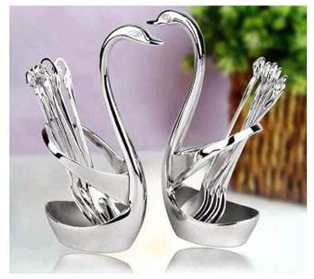 spoon set with swan stand- 1 pc 