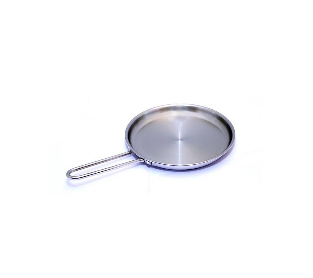 SKB Stainless Steel Food Grade Frying Pan Tawa 26CM - Silver