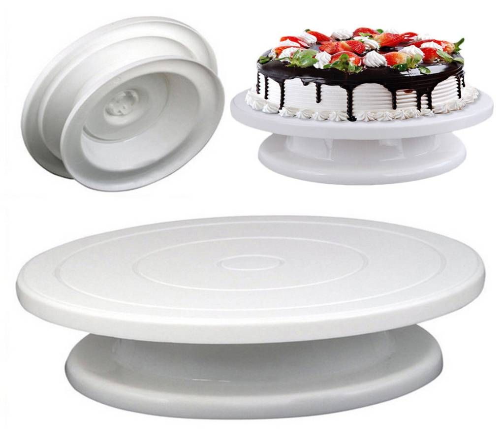 11" Cake Decorating Turn Table - White